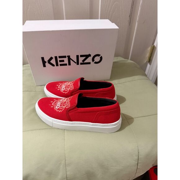 Kenzo K-Skate Tiger Embroidered Red White Women Slip On Sz 36 US5 - Picture 5 of 11